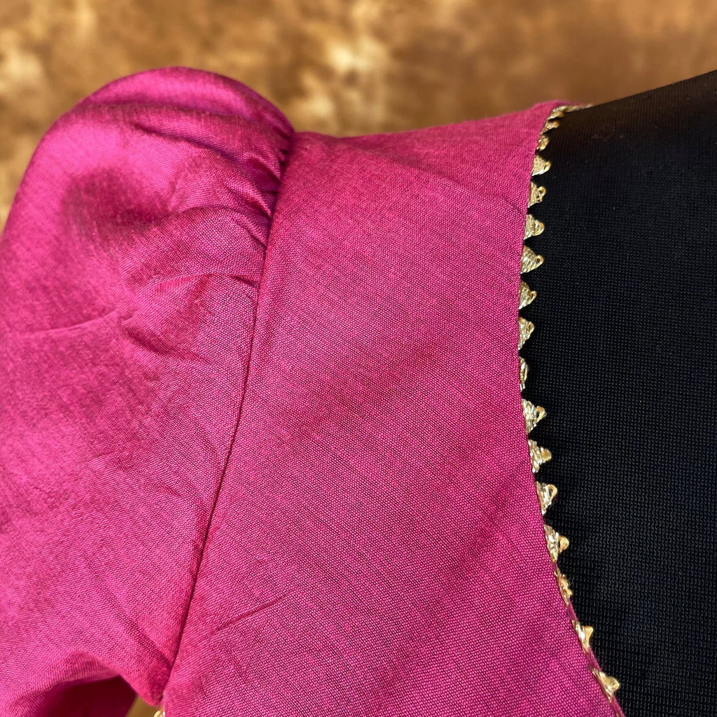 Punchy Pink Pink Coloured Chanderi Silk Ready to Wear Blouse - kapda Tailor