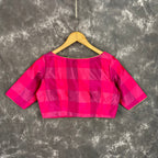 Piped Pleasure Rani Pink Coloured Silk Ready to Wear Blouse - kapda Tailor