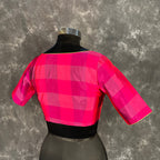 Piped Pleasure Rani Pink Coloured Silk Ready to Wear Blouse - kapda Tailor