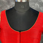 Suhaagan ki Laali Red Coloured Silk /Brocket Ready to Wear Blouse - kapda Tailor