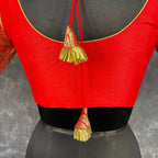 Suhaagan ki Laali Red Coloured Silk /Brocket Ready to Wear Blouse - kapda Tailor