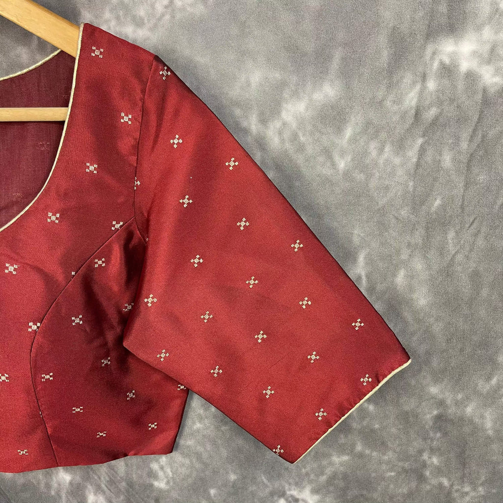 Matargashti Maroon Coloured Silk Ready to Wear Blouse - kapda Tailor