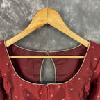 Matargashti Maroon Coloured Silk Ready to Wear Blouse - kapda Tailor
