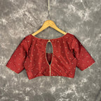 Matargashti Maroon Coloured Silk Ready to Wear Blouse - kapda Tailor