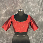 Matargashti Maroon Coloured Silk Ready to Wear Blouse - kapda Tailor
