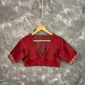 Ehsaas Maroon Coloured Silk Ready to Wear Blouse - kapda Tailor