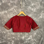 Ehsaas Maroon Coloured Silk Ready to Wear Blouse - kapda Tailor