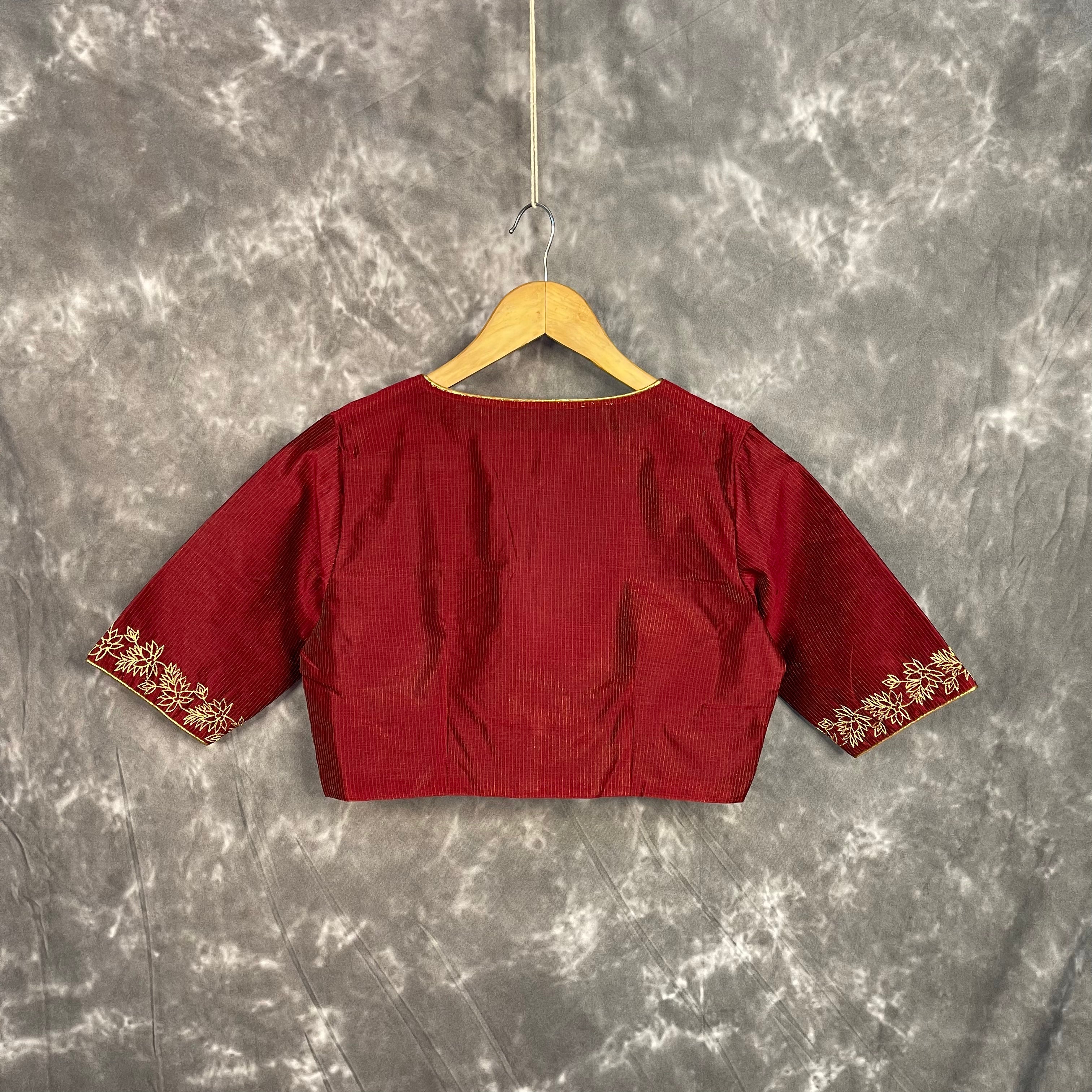 Ehsaas Maroon Coloured Silk Ready to Wear Blouse - kapda Tailor