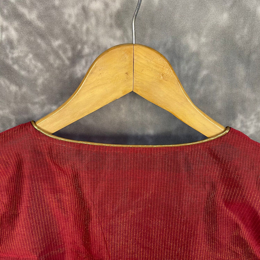 Ehsaas Maroon Coloured Silk Ready to Wear Blouse - kapda Tailor