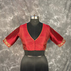 Ehsaas Maroon Coloured Silk Ready to Wear Blouse - kapda Tailor