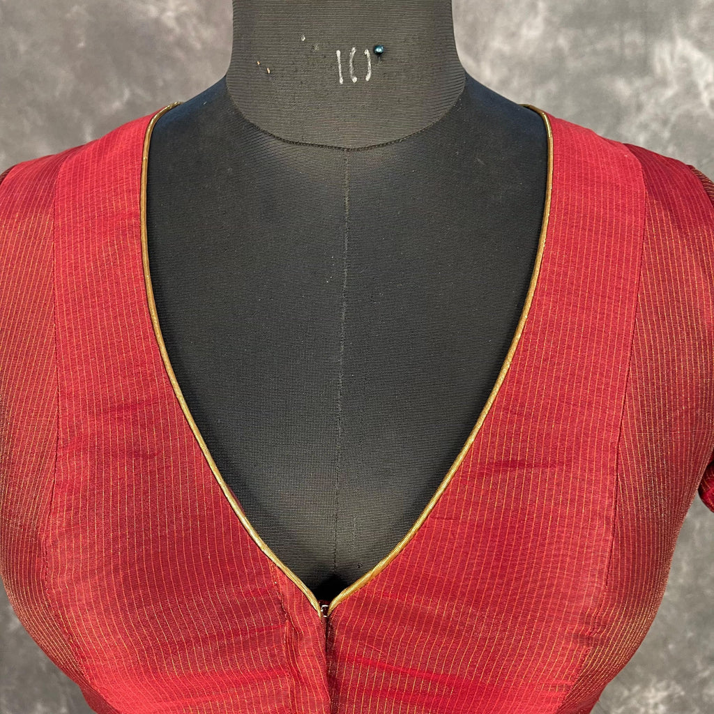 Ehsaas Maroon Coloured Silk Ready to Wear Blouse - kapda Tailor