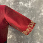 Ehsaas Maroon Coloured Silk Ready to Wear Blouse - kapda Tailor