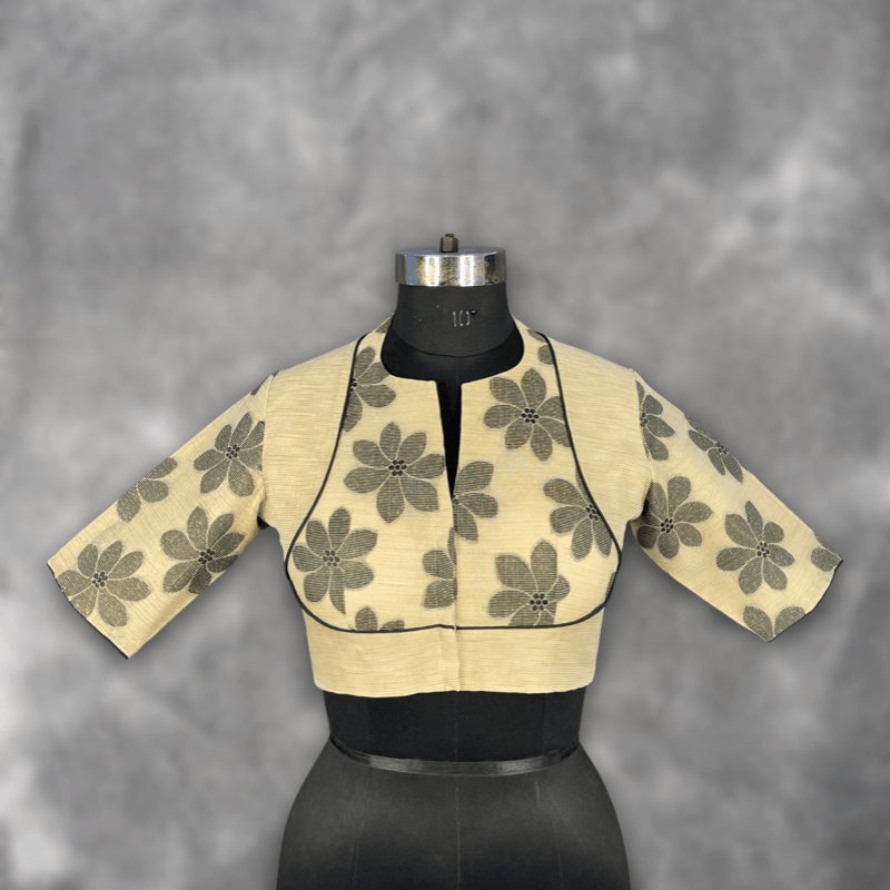 Baadal Ki Chaoon Beige Coloured Cota Cotton/Jute Cotton Ready to Wear Blouse - kapda Tailor