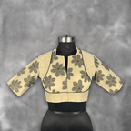 Baadal Ki Chaoon Beige Coloured Cota Cotton/Jute Cotton Ready to Wear Blouse - kapda Tailor