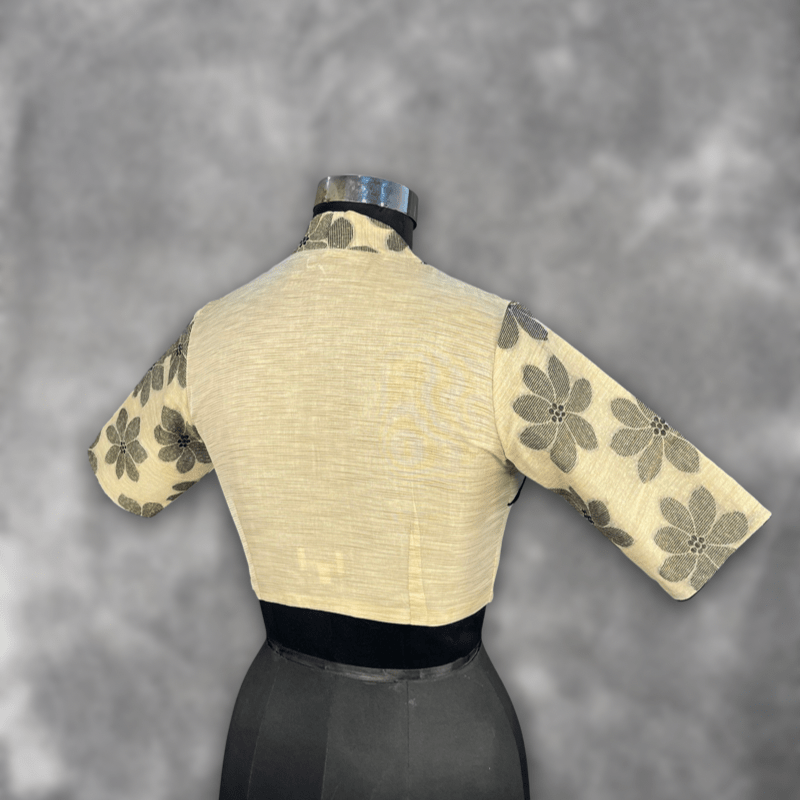Baadal Ki Chaoon Beige Coloured Cota Cotton/Jute Cotton Ready to Wear Blouse - kapda Tailor