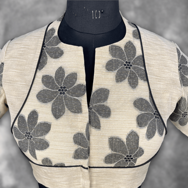 Baadal Ki Chaoon Beige Coloured Cota Cotton/Jute Cotton Ready to Wear Blouse - kapda Tailor