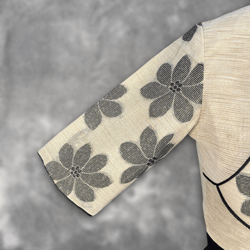 Baadal Ki Chaoon Beige Coloured Cota Cotton/Jute Cotton Ready to Wear Blouse - kapda Tailor