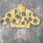 Baadal Ki Chaoon Beige Coloured Cota Cotton/Jute Cotton Ready to Wear Blouse - kapda Tailor