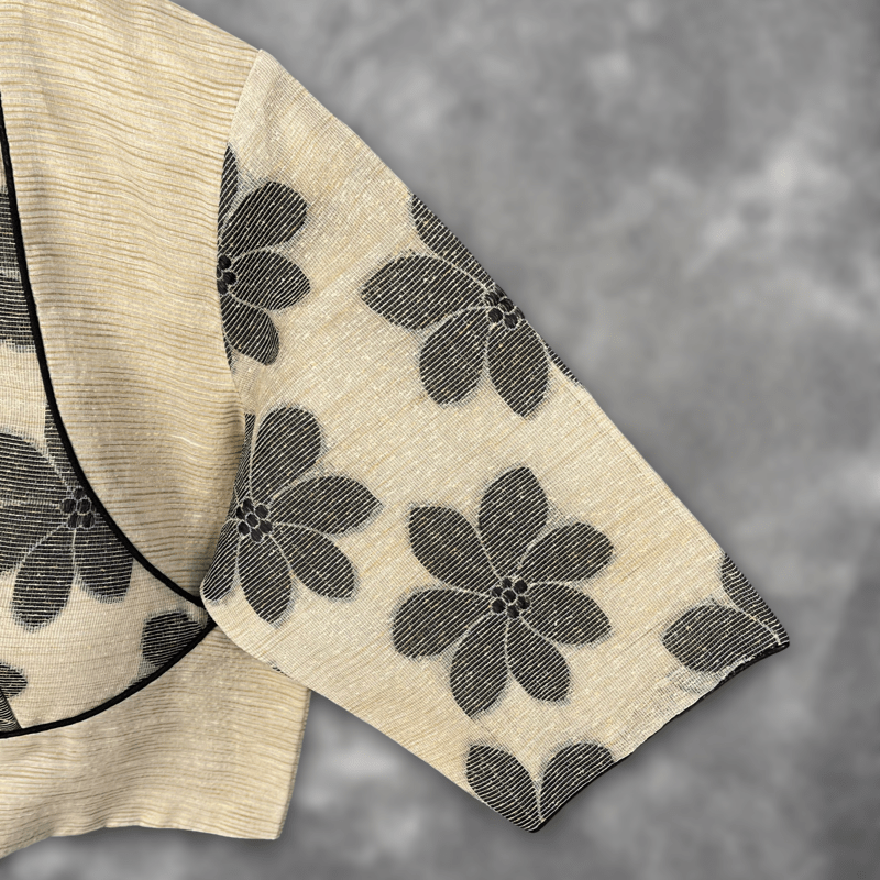 Baadal Ki Chaoon Beige Coloured Cota Cotton/Jute Cotton Ready to Wear Blouse - kapda Tailor