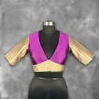 Lavender Love Lavender Coloured Silk & Chanderi Ready to Wear Blouse - kapda Tailor