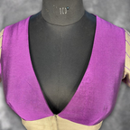 Lavender Love Lavender Coloured Silk & Chanderi Ready to Wear Blouse - kapda Tailor