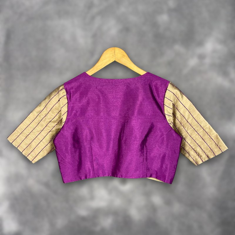 Lavender Love Lavender Coloured Silk & Chanderi Ready to Wear Blouse - kapda Tailor