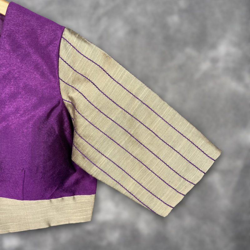 Lavender Love Lavender Coloured Silk & Chanderi Ready to Wear Blouse - kapda Tailor