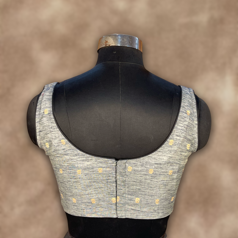 Fabulous Buta Grey Coloured Chanderi Silk Ready to Wear Blouse - kapda Tailor
