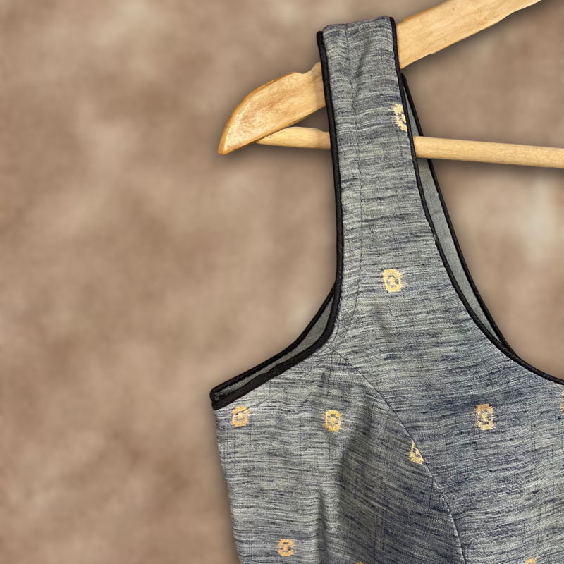 Fabulous Buta Grey Coloured Chanderi Silk Ready to Wear Blouse - kapda Tailor