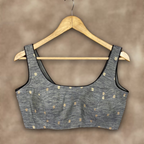 Fabulous Buta Grey Coloured Chanderi Silk Ready to Wear Blouse - kapda Tailor