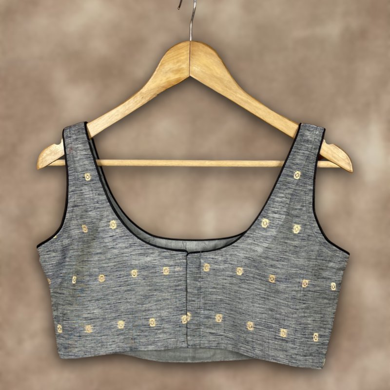 Fabulous Buta Grey Coloured Chanderi Silk Ready to Wear Blouse - kapda Tailor