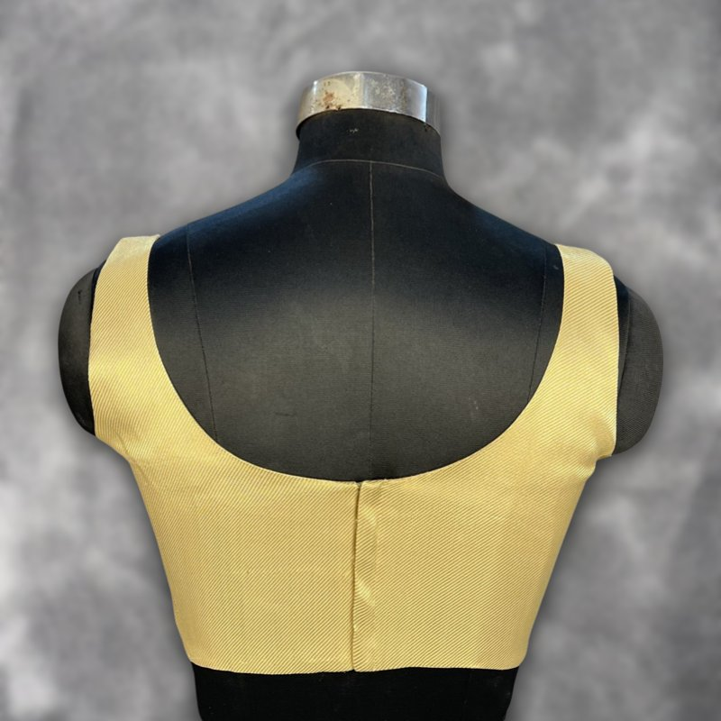 Swarn Vastra Gold Coloured Brocket Ready to Wear Blouse - kapda Tailor