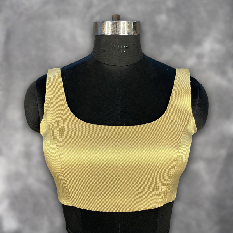 Swarn Vastra Gold Coloured Brocket Ready to Wear Blouse - kapda Tailor