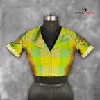 Roohani Resham Green Coloured Silk Ready to Wear Blouse - kapda Tailor