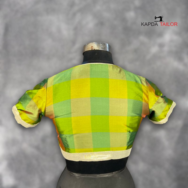 Roohani Resham Green Coloured Silk Ready to Wear Blouse - kapda Tailor