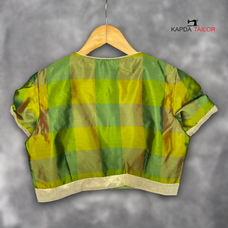 Roohani Resham Green Coloured Silk Ready to Wear Blouse - kapda Tailor