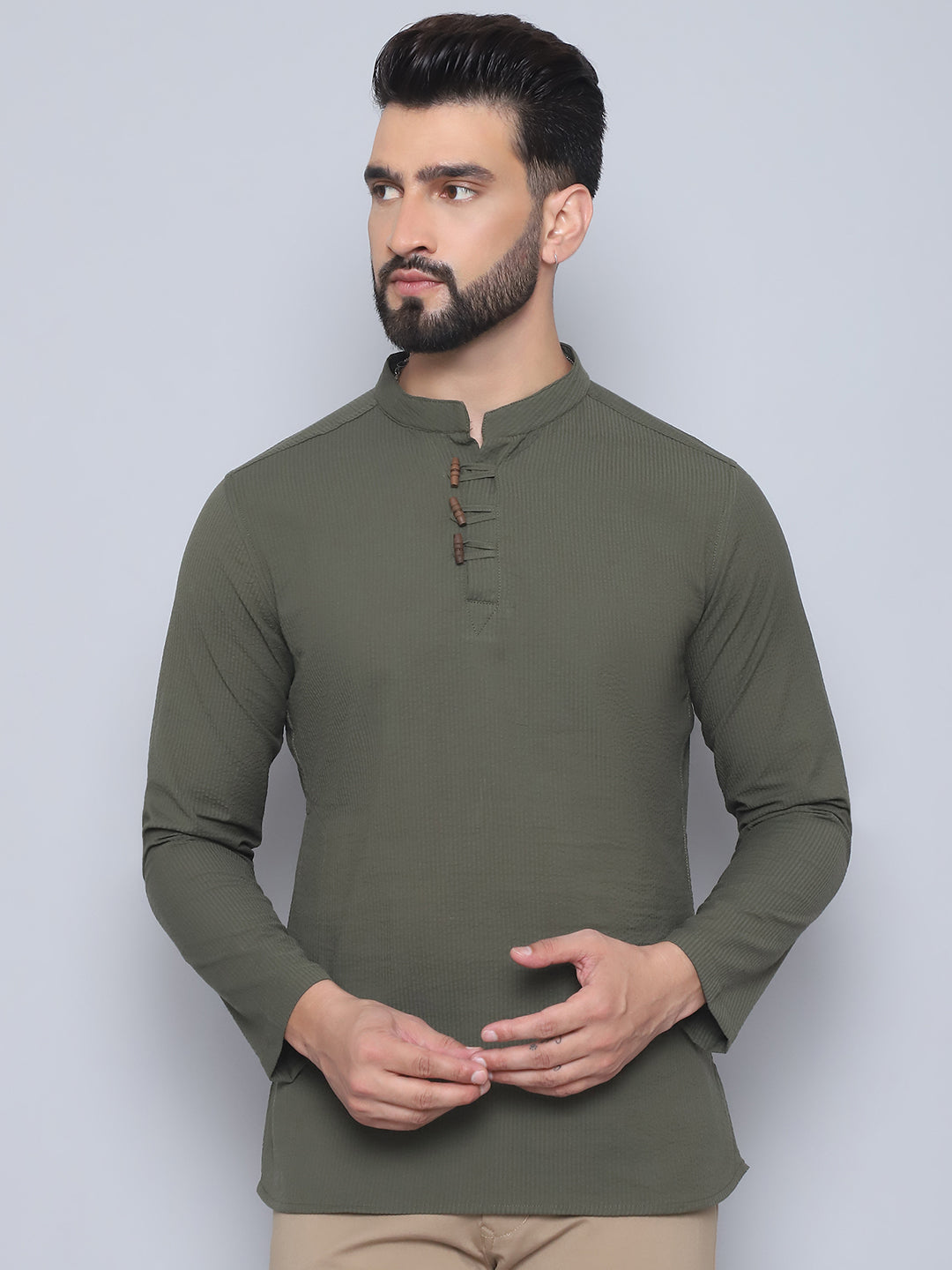 Even Apparels Men's Loop Wooden Button Kurta
