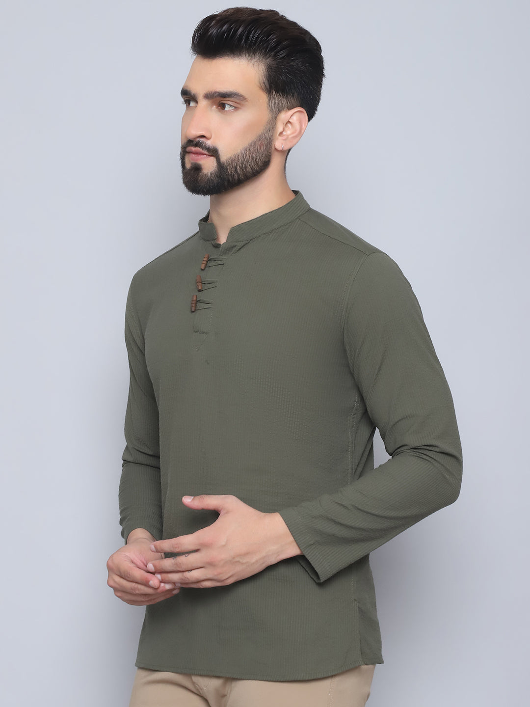 Even Apparels Men's Loop Wooden Button Kurta