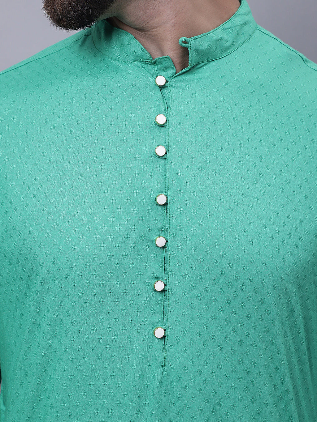 Even Apparels Green Kurta With Band Collar - Distacart