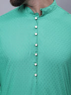 Even Apparels Green Kurta With Band Collar - Distacart