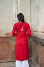 Rangreza Ethnic Saundarya Rayon Kurta Red - Distacart