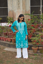 Rangreza Ethnic Alifa Cotton Kurta Blue - Distacart