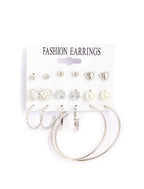 Gold-Plated Alloy Set Of 9 Designer Earrings - The Pari - Distacart