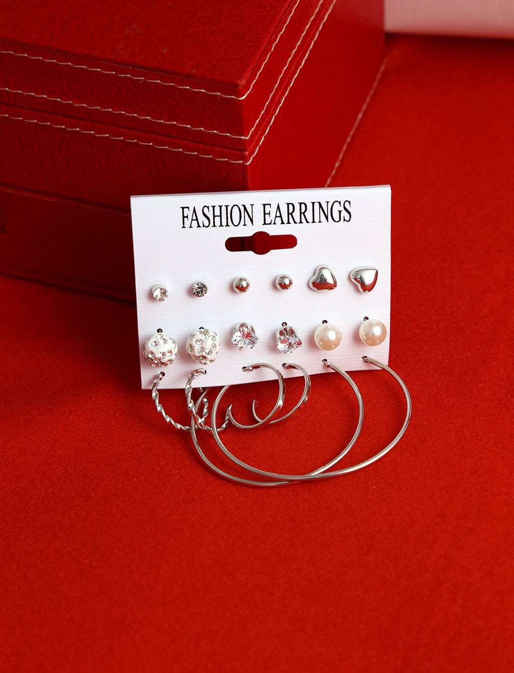 Gold-Plated Alloy Set Of 9 Designer Earrings - The Pari - Distacart