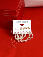 Gold-Plated Alloy Set Of 6 Designer Earrings - The Pari - Distacart