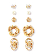 Gold-Plated Alloy Set Of 6 Designer Earrings - The Pari - Distacart