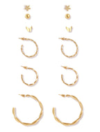 Gold-Plated Alloy Set Of 6 Designer Earrings - The Pari - Distacart