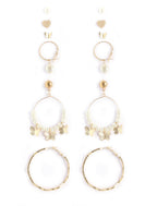 Gold-Plated Alloy Set Of 6 Designer Earrings - The Pari - Distacart