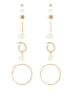 Gold-Plated Alloy Set Of 6 Designer Earrings - The Pari - Distacart