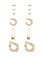 Gold-Plated Alloy Set Of 6 Designer Earrings - The Pari - Distacart